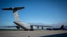 Přílet amerického transportní letoun Lockheed C-5M Super Galaxy, 18. září 2019 v Mošnově