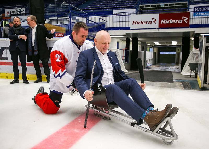 Tisková konference k Mistrovství světa v para hokeji 18. ledna 2019 v Ostravě. Na snímku Jaroslav Kania náměstek hejtmana, Moravskoslezského kraje.