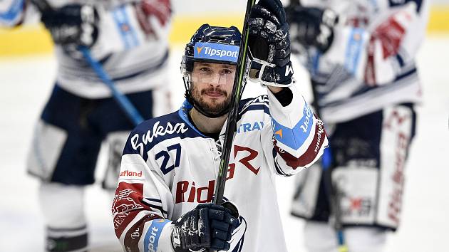 Utkání 51. kola hokejové extraligy: HC Vítkovice Ridera - HC Energie Karlovy Vary, 3. března 2020 v Ostravě. Rastislav Dej z Vítkovic.