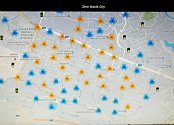 Aplikace ukazuje i místa pro ukládání odpadu, na snímku je pohled do mapy ulic v hlavní a staré části porubského obvodu.