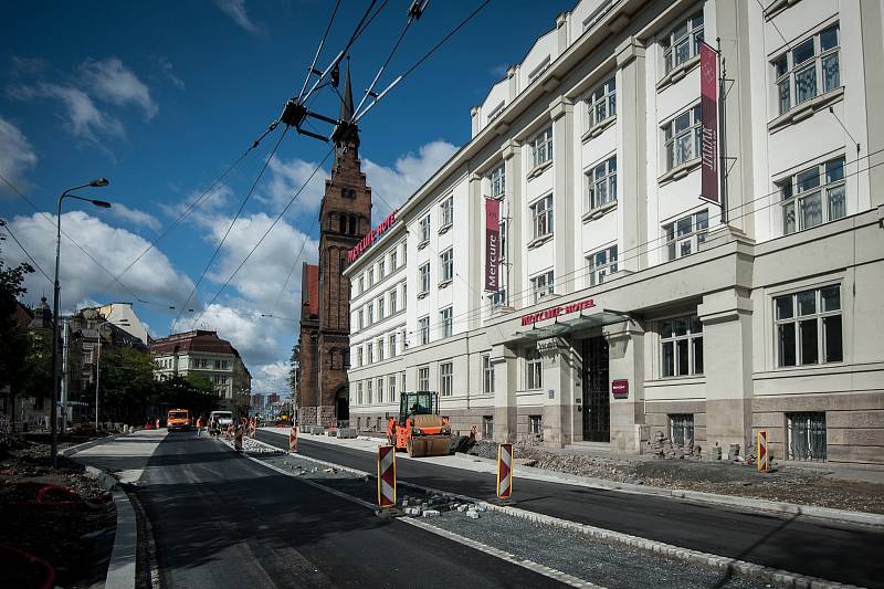 Rekonstrukce ulici Českobratrské v Ostravě, 4. zaří 2017.