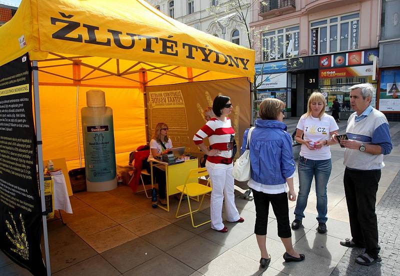 Zájemci se ve žlutém stanu na ostravském Masarykově náměstí v těchto dnech dozvědí, jak se přenáší žloutenka a jak jí může člověk předejít.
