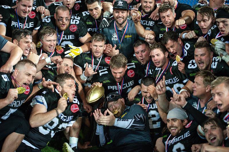 Finále české ligy amerického fotbalu Czech Bowl mezi Ostrava Steelers a Prague Black Panthers v Ostravě 14. července 2018.