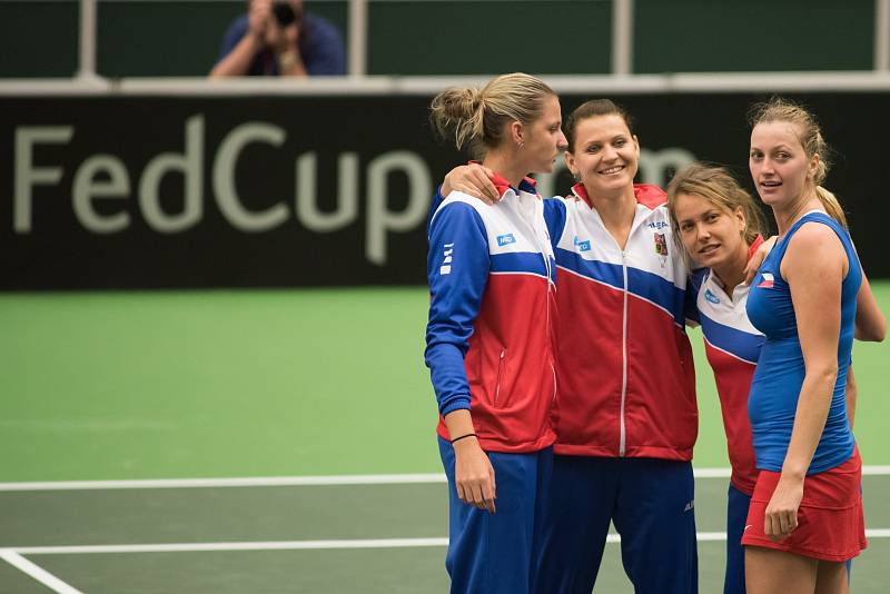 Petra Kvitová v Ostravě, duben 2015, FedCup - semifinále Česko vs. Francie.