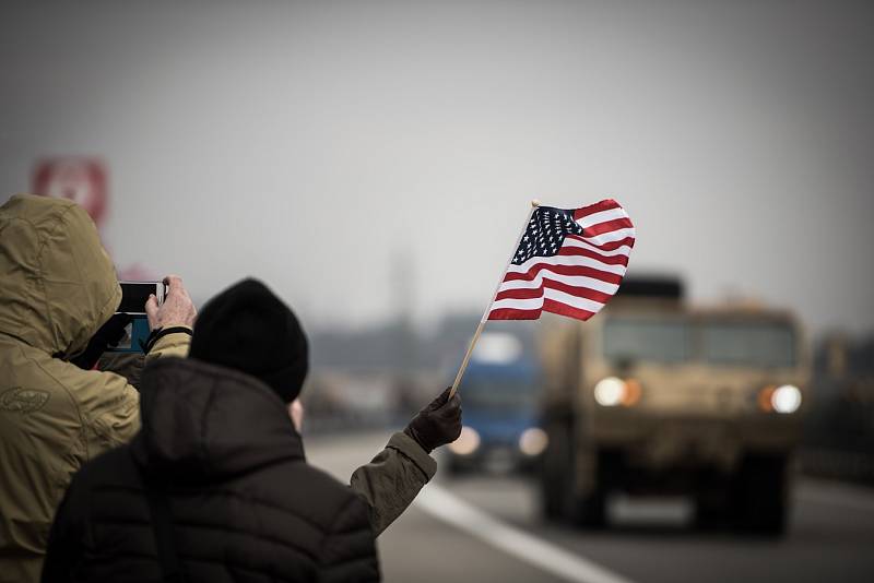 Průjezd americké armády Ostravou. 