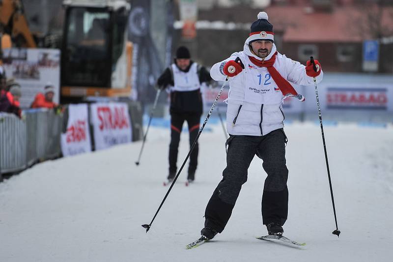 Olympijský festival u Ostravar Arény, 18. února 2018 v Ostravě. (vpravo) David Moravec.