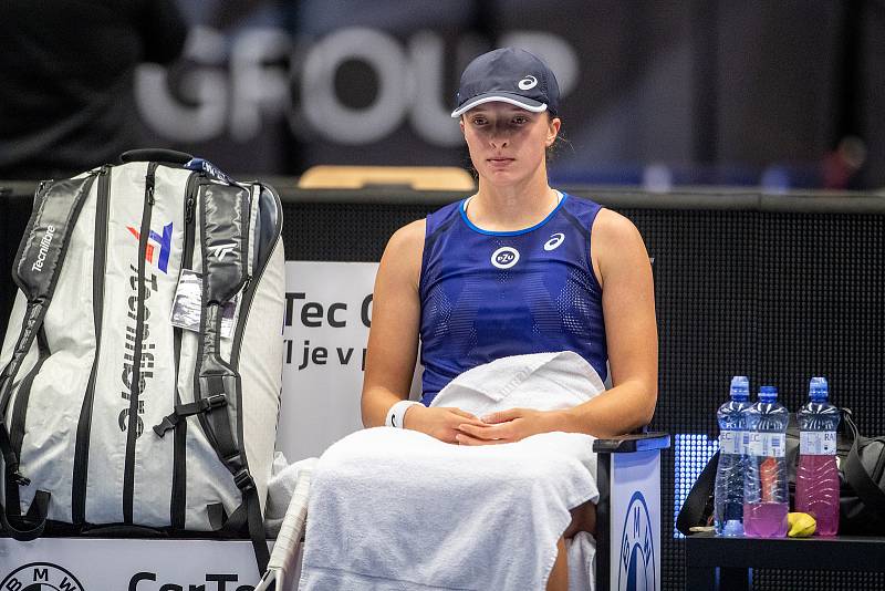 Tenisový turnaj žen WTA Agel Open 2022, 4. října 2022, Ostrava. Iga Swiatek z Polska (na snímku) a Ajla Tomljanovic z Austrálie.