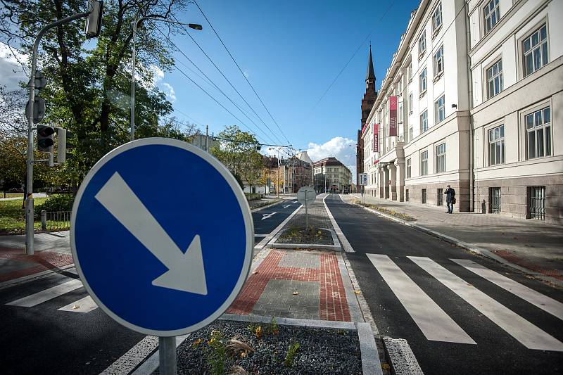 Ulice Českobratrská v Ostravě po rekonstrukci, snímek z 30. října 2017