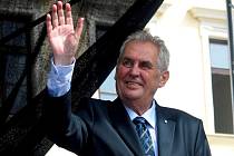 Miloš Zeman při návštěvě Moravskoslezského kraje.