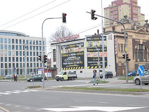 Světelné přechody pro chodce v centru Ostravy.