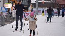 Olympijský festival u Ostravar Arény, 12. února 2018 v Ostravě. Běžky.