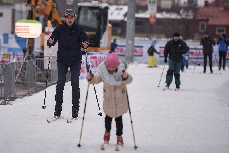 Olympijský festival u Ostravar Arény, 12. února 2018 v Ostravě. Běžky.