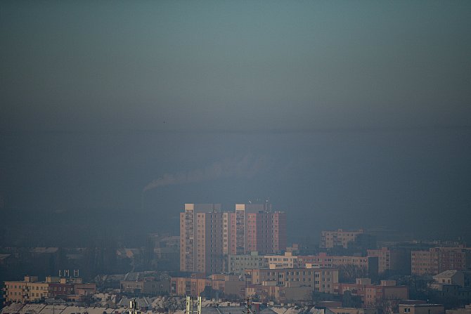 Smog, 10. ledna 2024, Ostrava.