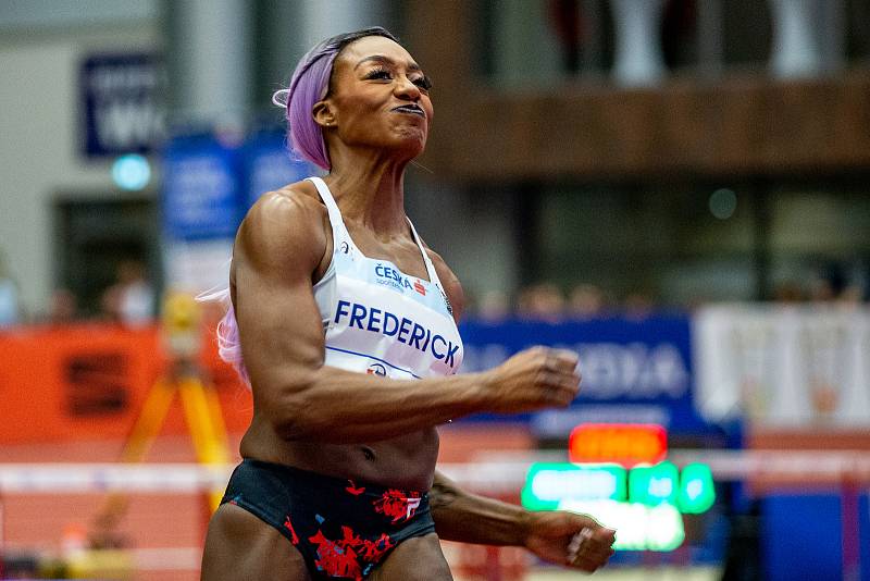 Mezinárodní halový atletický mítink Czech Indoor Gala 2020, 5. února 2020 v Ostravě. Skok vysoký, ženy Priscilla Frederick z Nizozemských Antil.