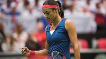 Semifinále Fed Cupu v Ostravě. Neděle, na snímku Caroline Garcia.