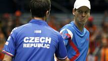 Berdych, Štěpánek – Haase, Rojer 7:5, 1:6, 7:6 a 7:6.