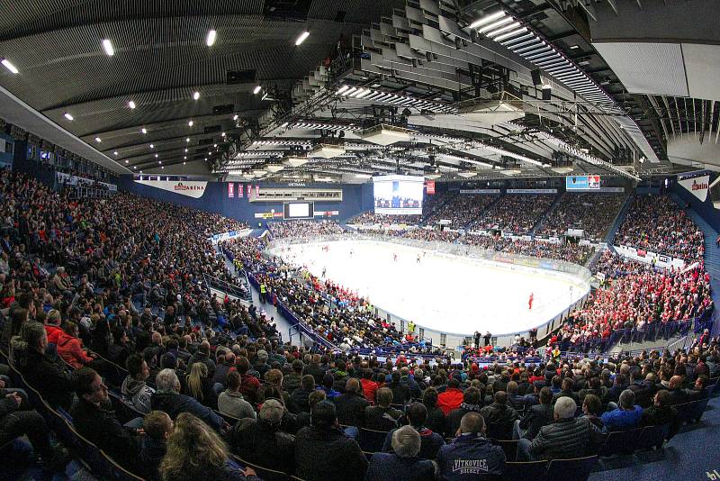 Čtvrtfinále play off hokejové extraligy - 3. zápas: HC Vítkovice Ridera - HC Oceláři Třinec, 24. března 2019 v Ostravě.