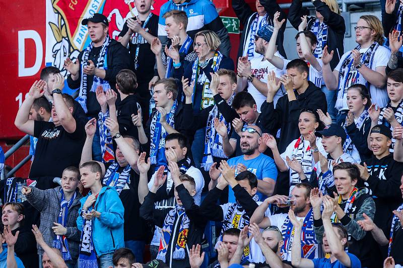 Utkání 27. kola první fotbalové ligy: FC Baník Ostrava - FK Teplice, 7. dubna 2019 v Ostravě. Na snímku fasoušci Baníku.