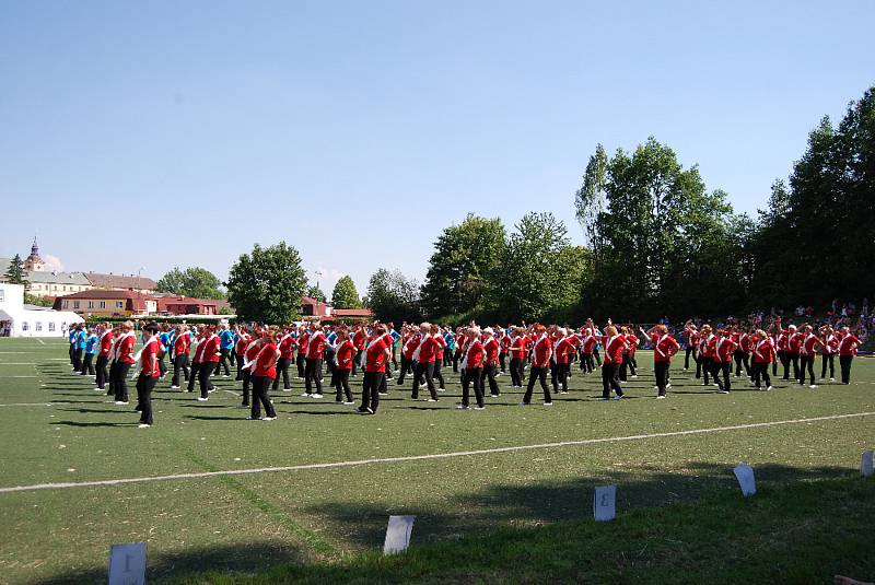 Župní sokolský slet, který uspořádala Sokolská župa Jičínska-Bergerova v sobotu 26. května 2018 v Jičíně. Ilustrační foto.