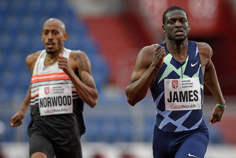 Zlatá tretra, atletický mítink kategorie Continental Tour - Gold, 19. května 2021 v Ostravě. Vernon Norwood (USA), 400 m muži a Kirani James (GRN), 400 m muži.