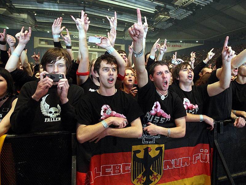 Koncert kapely Rammstein v Čez aréně.