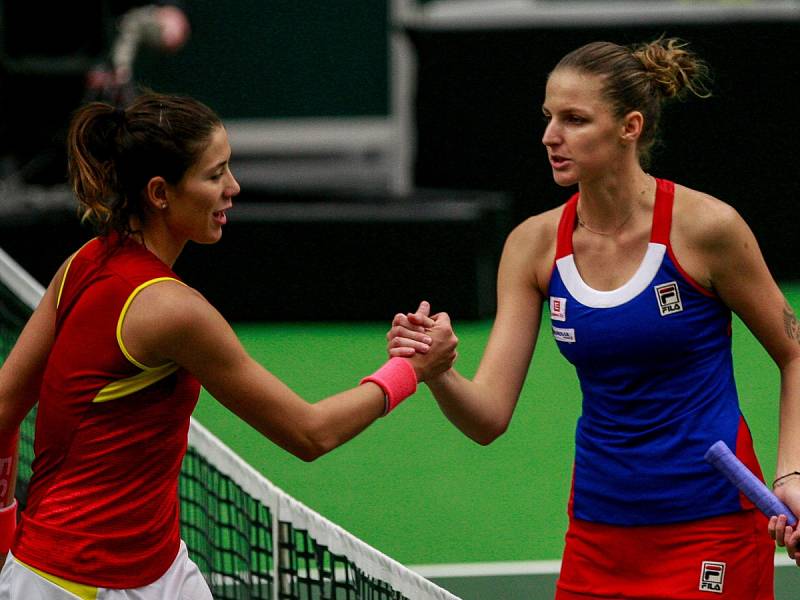 Fed Cup v Ostravě, 12. únor 2017.