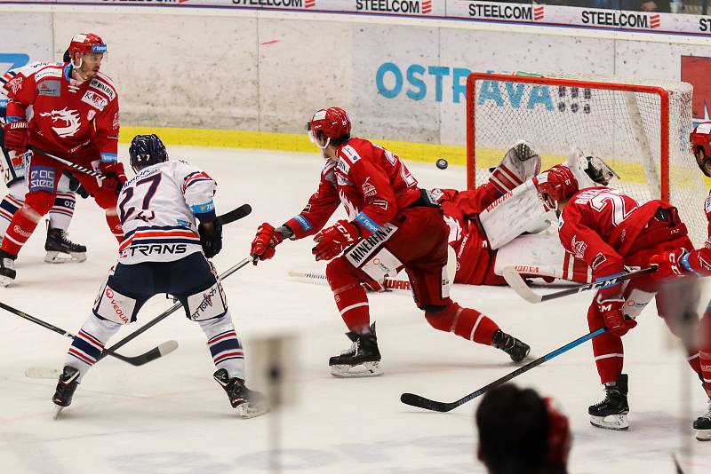 Utkání 34. kola hokejové extraligy: HC Vítkovice Ridera - HC Oceláři Třinec, 12. ledna 2019 v Ostravě.