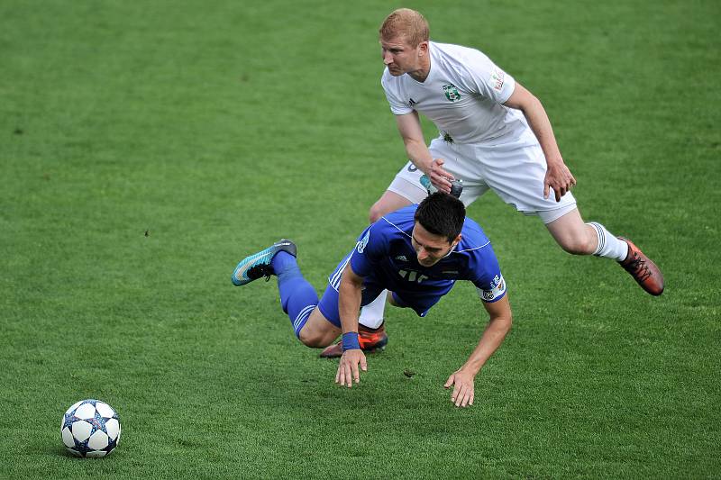 Utkání 29. kola první fotbalové ligy: MFK Karviná - Baník Ostrava, 19. května 2018 v Karviné. Hrubý Robert.