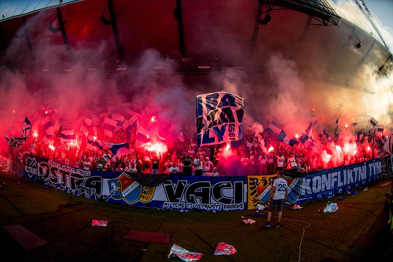 Slezské derby FC Baník Ostrava - Slezský FC Opava, 21. dubna 2019, utkání 29. kola první fotbalové ligy.