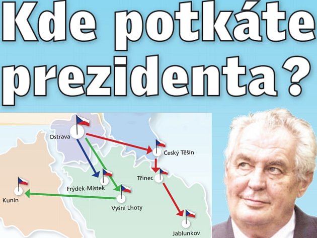 Ostrava a Frýdek-Místek. To jsou města, kam se během prvního dne návštěvy Moravskoslezského kraje podívá prezident Miloš Zeman. 
