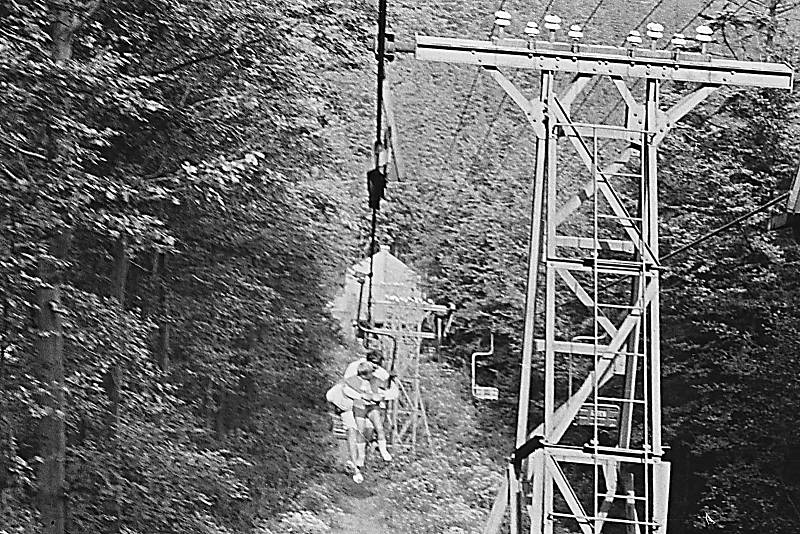 Lanovka na Trojanovic na Pustevny v roce 1957.