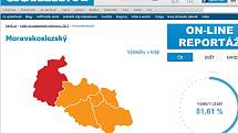 Sečtené volební výsledky v kraji v 15.00 hodin