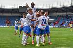 Utkání 2. kola první fotbalové ligy: Baník Ostrava - Fastav Zlín, 1. srpna 2021 v Ostravě. (střed) David Lischka z Ostravy se raduje z branky.