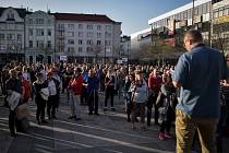 Protest proti Andreji Babišovi 9. dubna 2018 v Ostravě.