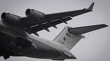 Průlet letadla Boeing C-17A Globemaster III Kuwait Air Force 17. května 2021 nad Ostravou.