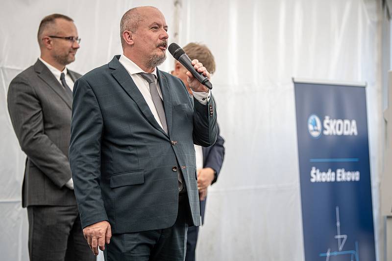 Slavnostní ceremoniál k začlenění Ekova Electric do skupiny Škoda Transportation, 9. srpna 2021 v Ostravě. Předsedou představenstva a ředitelem EKOVA ELECTRIC a.s. Miroslav Mareš.