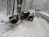 Nebýt dvojice mužů, řidič by loňskou nehodu na rozhraní Ostravska a Opavska zřejmě nepřežil. Foto: Policie ČR