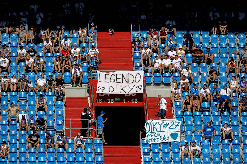 Utkání 4. kola nadstavby první fotbalové ligy, skupina o titul: Baník Ostrava - FC Viktoria Plzeň, 5. července 2020 v Ostravě. Fanoušci.