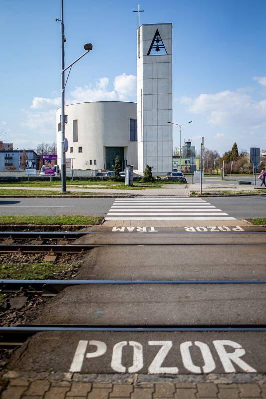 Ostrava-Jih, část Výškovice, Zábřeh, březen 2020, po vyhlášení nouzového stavu v Česku z důvodu koronavirové nákazy (COVID-19).