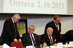 Prezident Zeman při zahájení ostravské mezinárodní konference Investment & business forum. 