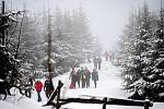 Zimní výstup na Lysou horu v Beskydech. 7. února 2021.