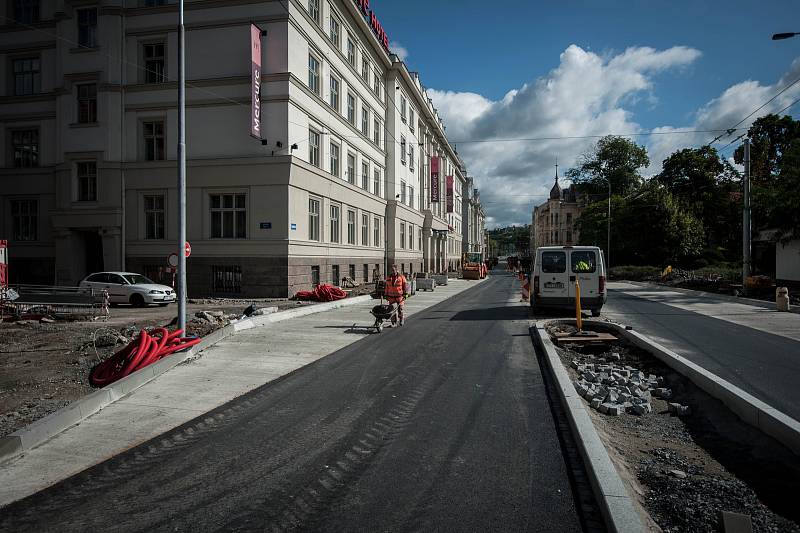 Rekonstrukce ulici Českobratrské v Ostravě, 4. zaří 2017.