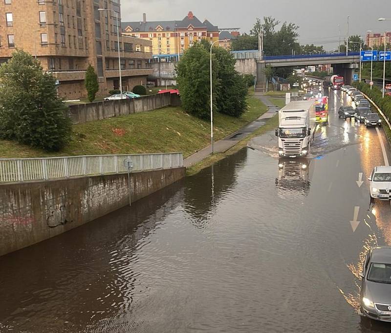 Následky dešťů v Ostravě, 1. července 2022.