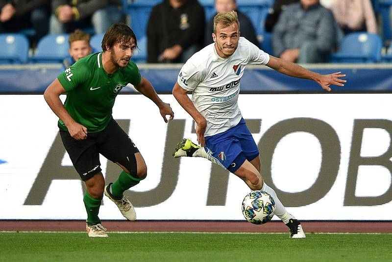 Utkání 11. kola první fotbalové ligy: Baník Ostrava - 1. FK Příbram, 30. září 2019 v Ostravě. Na snímku (zleva) Jaroslav Tregler a Nemanja Kuzmanovič.