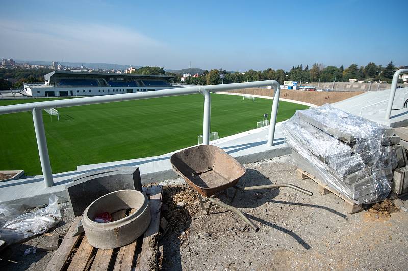 Stadion Bazaly těsně před dokončením, 7. října 2019 v Ostravě.