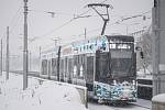Zimní počasí, příval čerstvého sněhu, 2. prosince 2023, Ostrava.