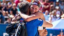 Ženy: Zápas o 3. místo USA - Nizozemsko. FIVB Světové série v plážovém volejbalu J&T Banka Ostrava Beach Open, 2. června 2019 v Ostravě. Na snímku Sanne Keizer (NED).