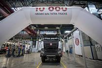 Představení v pořadí desetitisícího vozu Tatra vyrobeného ve společnosti TATRA TRUCKS a.s., 27. dubna 2022 v Kopřivnici.