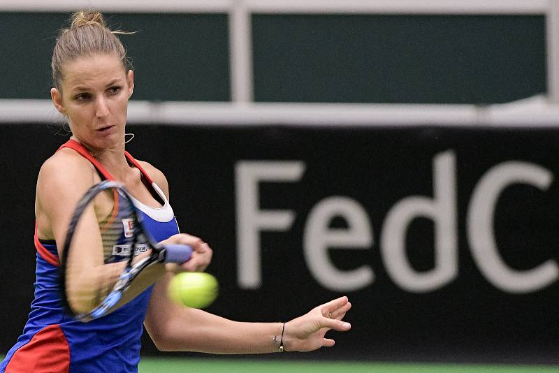 Karolína Plíšková, 1. kolo tenisového Fed Cupu mezi ČR a Španělskem 11. února 2017 v Ostravě.