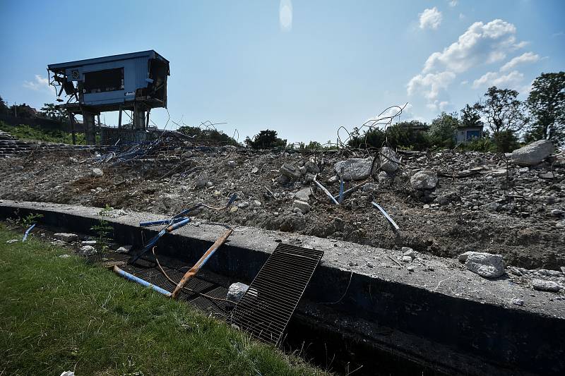 Demolice stadionu Bazaly, 23. července 2018 v Ostravě.